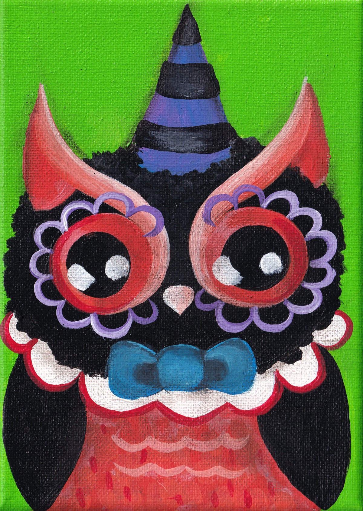 Vintage Halloween Inspired - Owl Original Painting 🎃