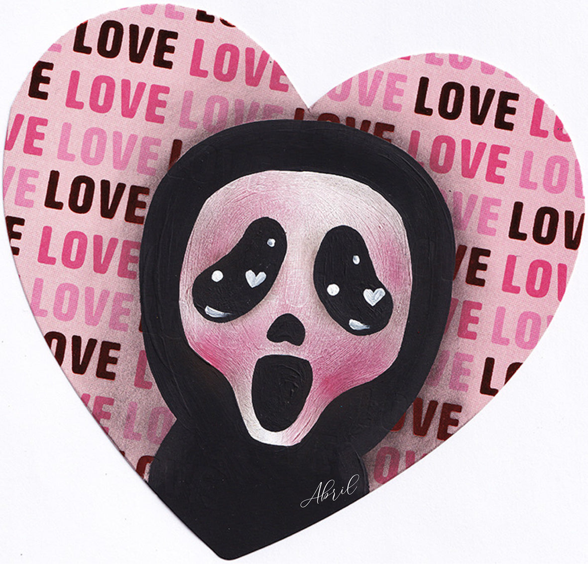 Valloween Ghost Face - Original Oil Painting