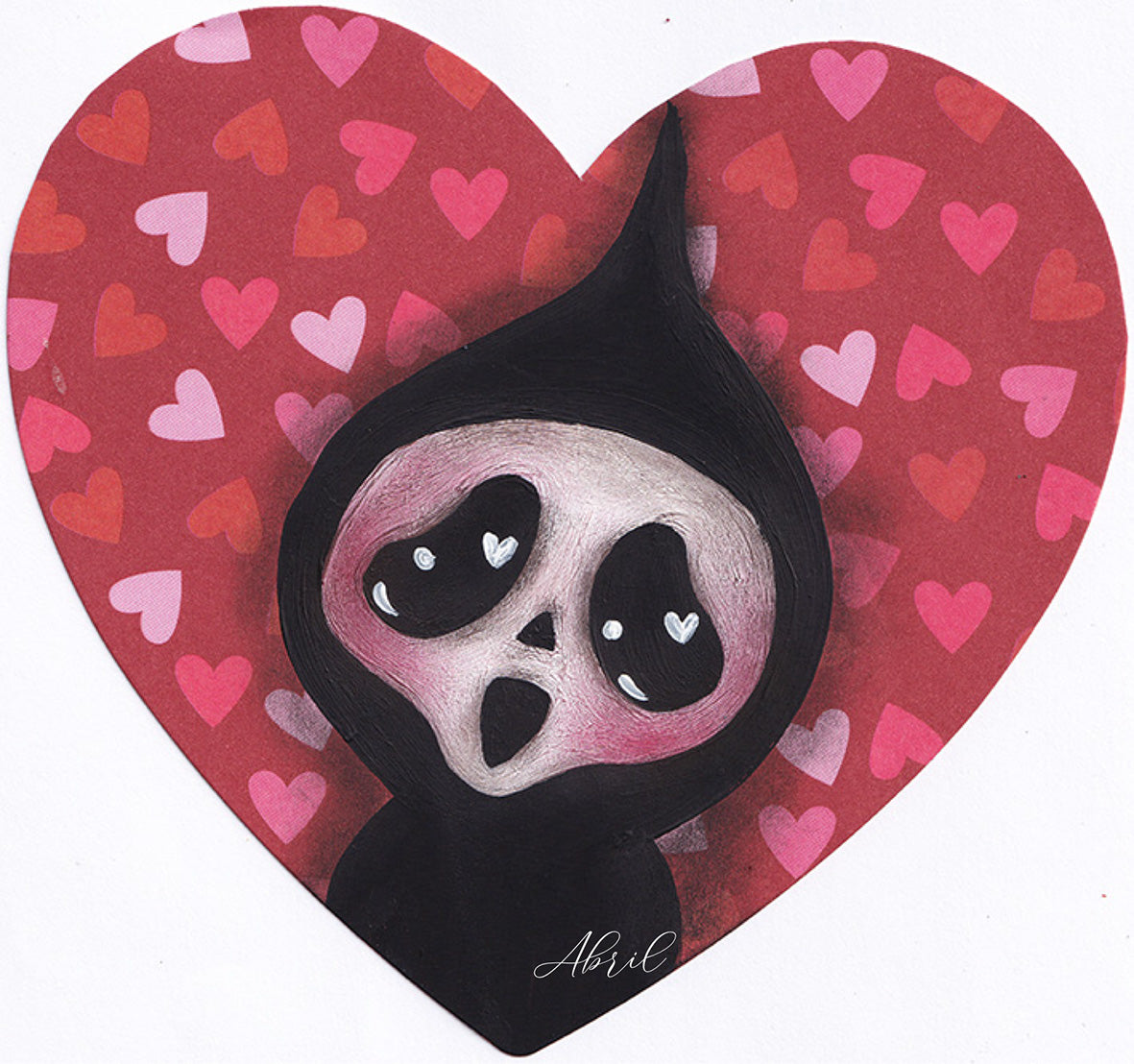 Valloween Ghost Face cute - Original Oil Painting