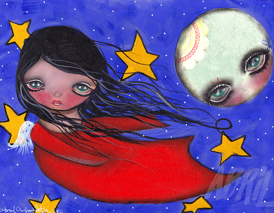 Flying with the Moon - 8x10" Signed - Print