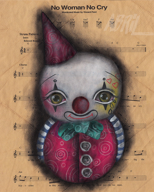 No Cry Clown 8x10" Signed Print