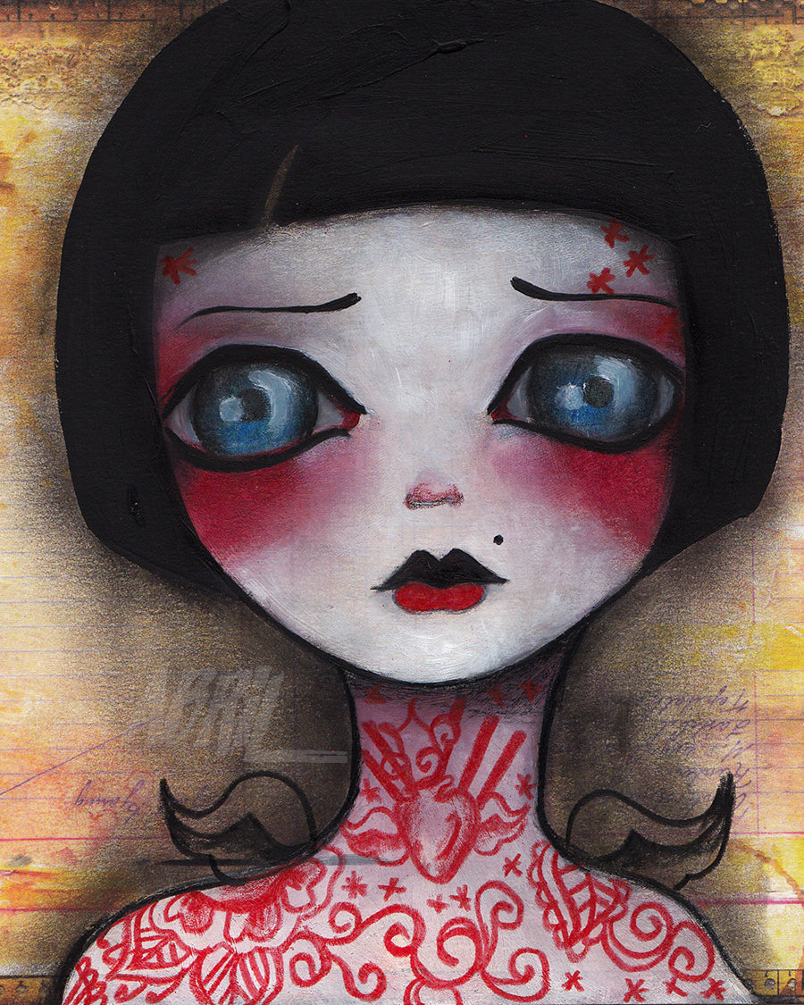 Angel Tattoo  Girl   8x10" Signed Print
