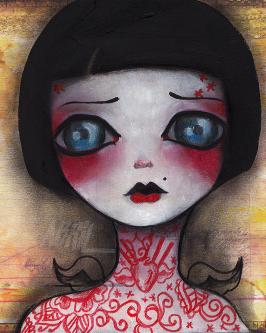 Angel Tattoo  Girl   8x10" Signed Print