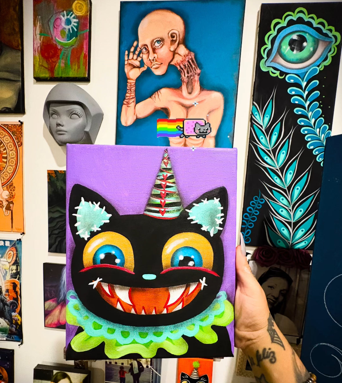 Halloween Cat  - Original Painting  🎃
