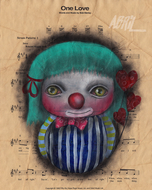 One Love Clown 8x10" Signed Print