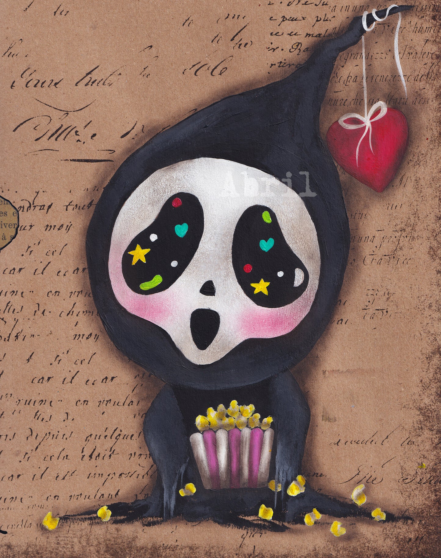 Valentines Ghost Face  - 8x10" Signed - Print III