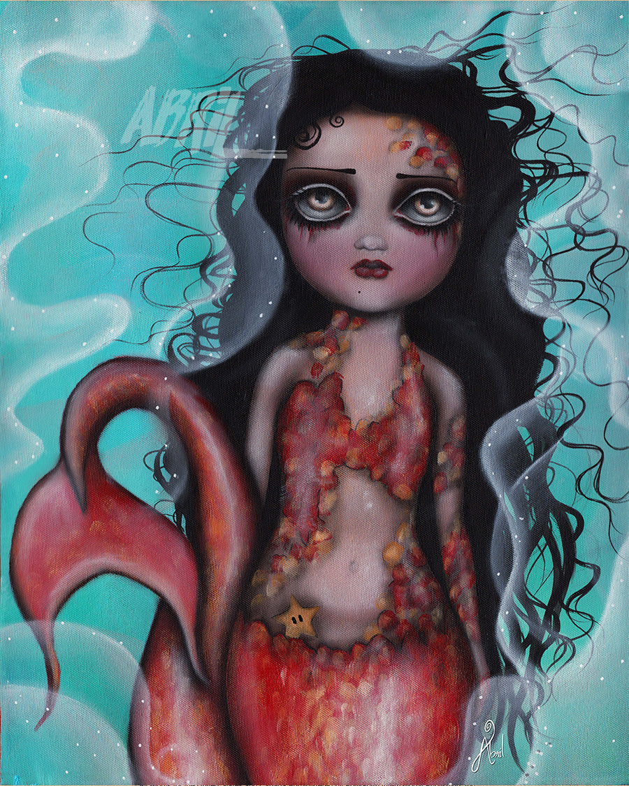 Sweet  Mermaid - 8x10" Signed Print